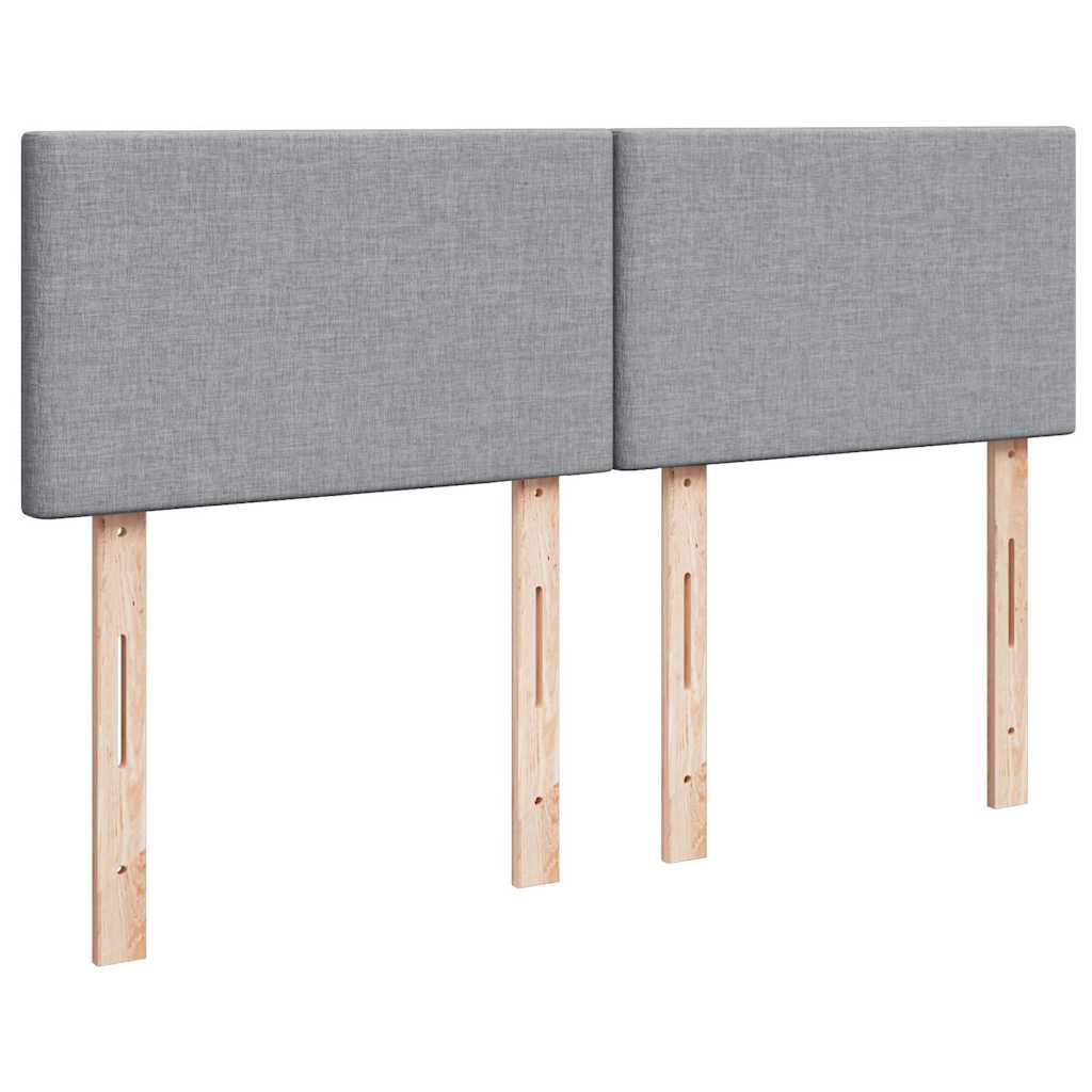 Sommier à lattes de lit avec matelas Gris clair 140x190cm Tissu