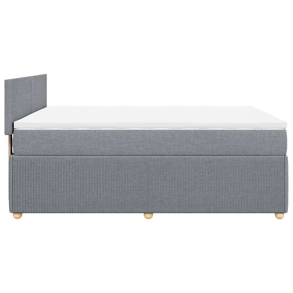 Sommier à lattes de lit avec matelas Gris clair 140x190cm Tissu - XIOS