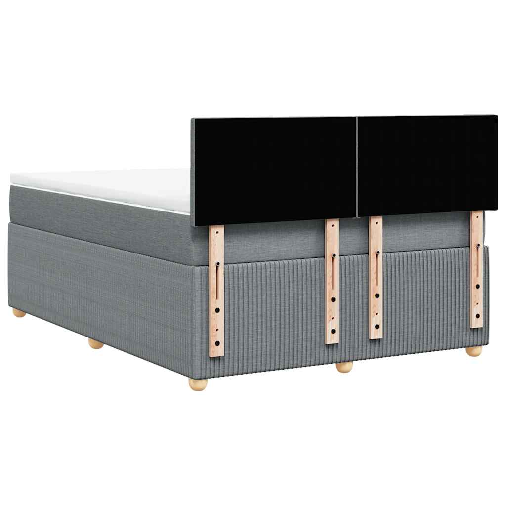 Sommier à lattes de lit avec matelas Gris clair 140x190cm Tissu - XIOS
