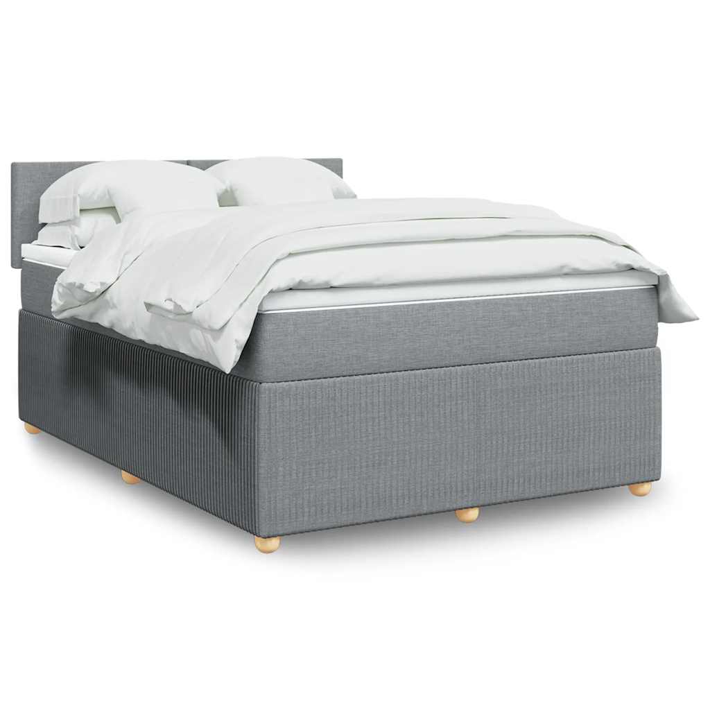 Sommier à lattes de lit avec matelas Gris clair 140x190cm Tissu - XIOS
