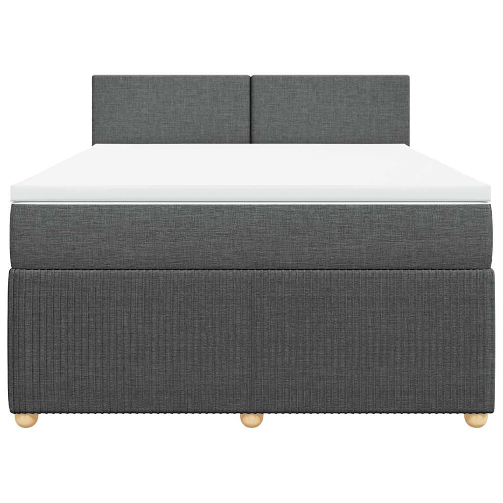 Sommier à lattes de lit avec matelas Gris foncé 140x190cm Tissu - XIOS