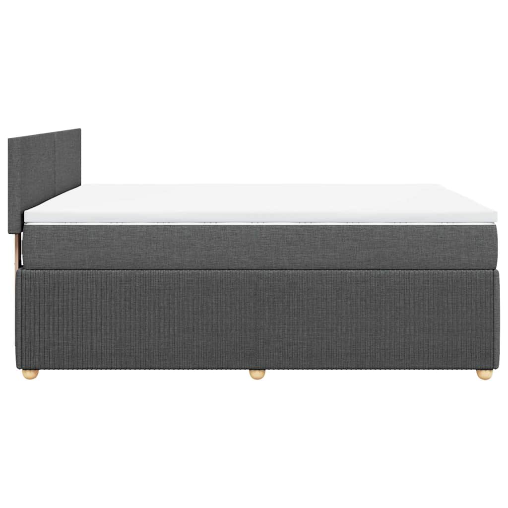 Sommier à lattes de lit avec matelas Gris foncé 140x190cm Tissu - XIOS