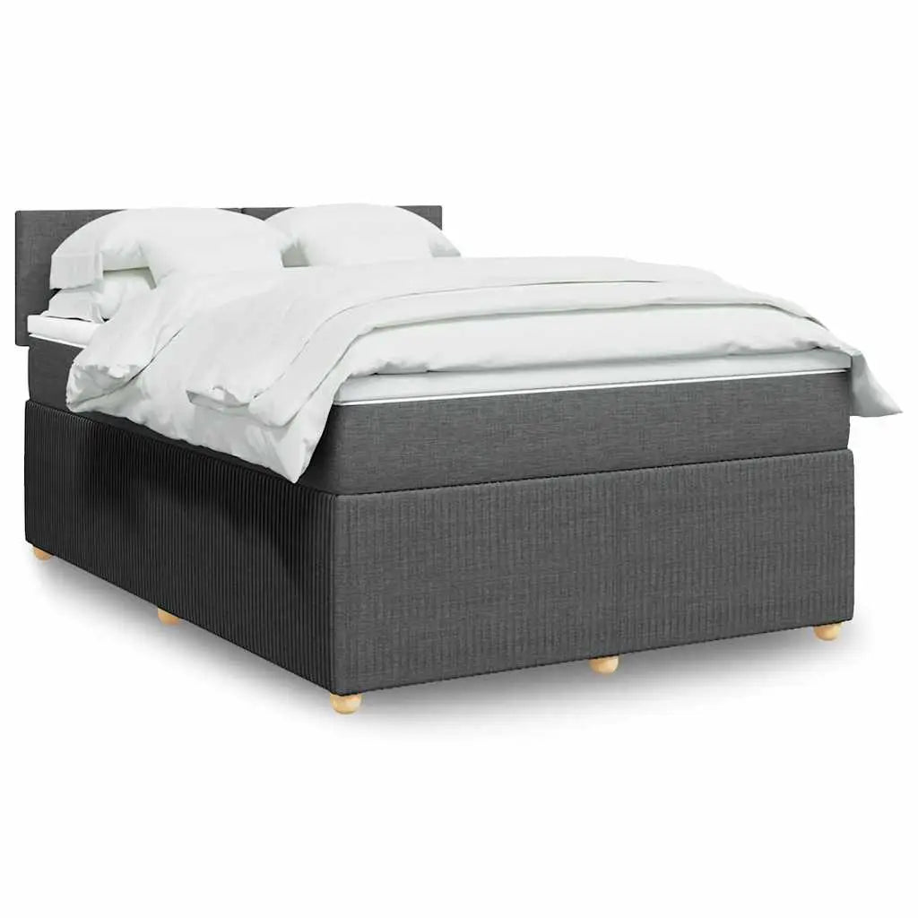 Sommier à lattes de lit avec matelas Gris foncé 140x190cm Tissu - XIOS