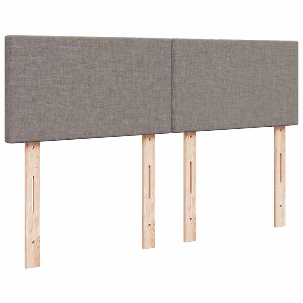 Sommier à lattes de lit avec matelas Taupe 140x190 cm Tissu