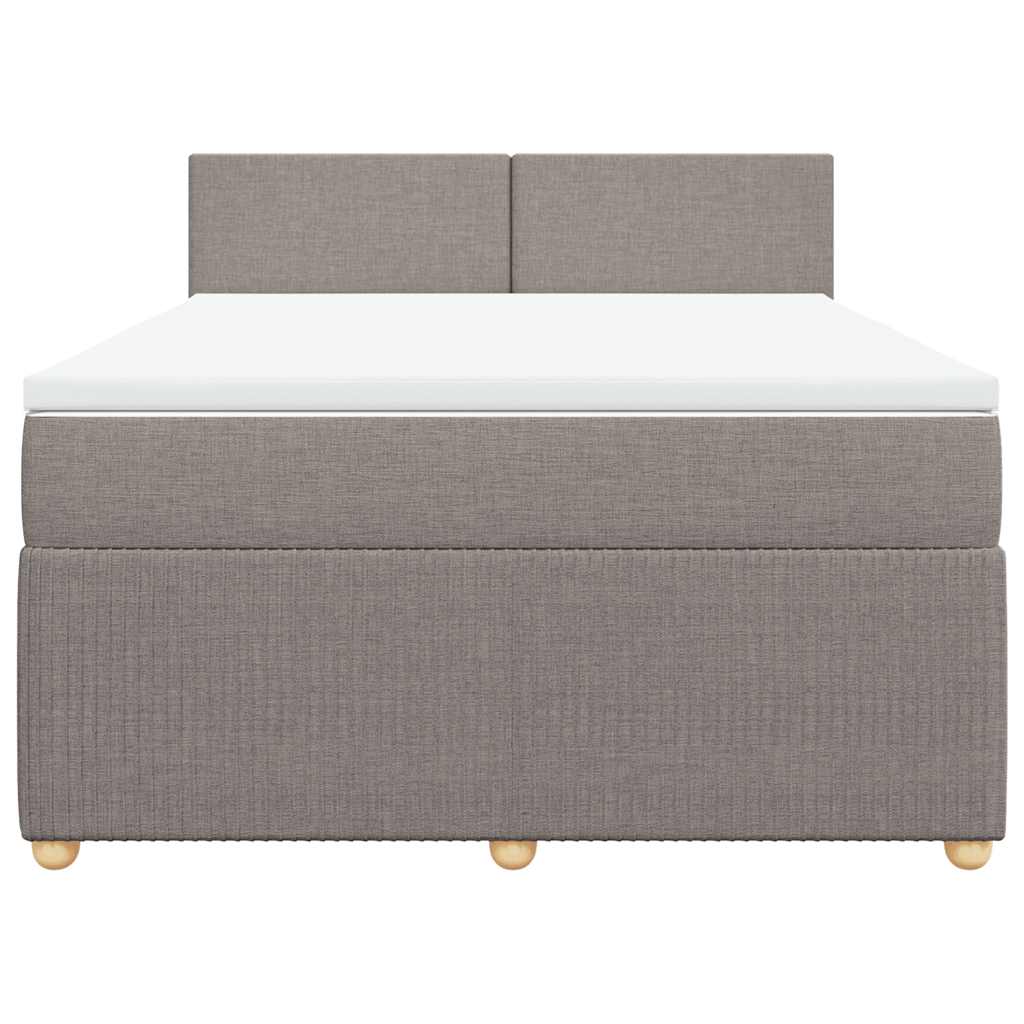Sommier à lattes de lit avec matelas Taupe 140x190 cm Tissu - XIOS