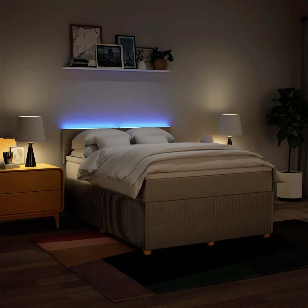 Sommier à lattes de lit avec matelas Crème 140x190 cm Tissu - XIOS