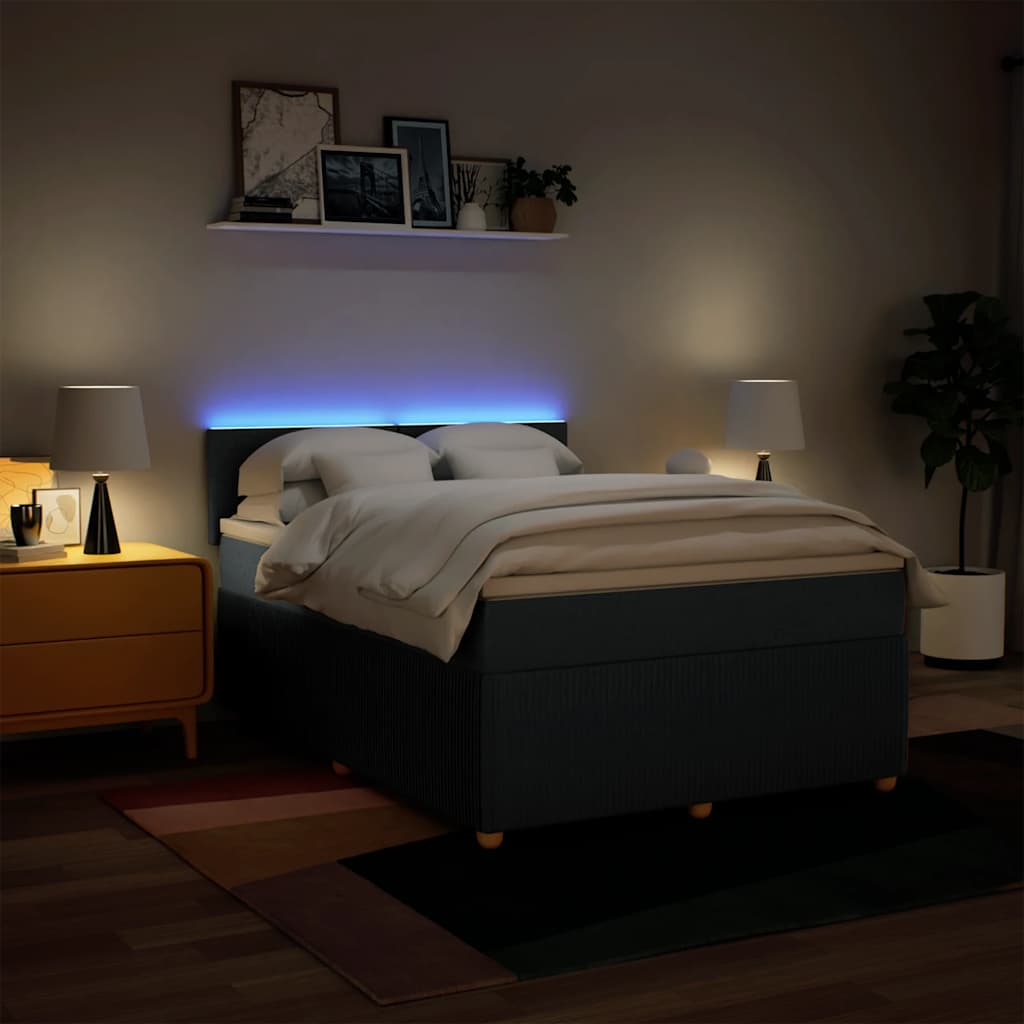 Sommier à lattes de lit avec matelas Bleu 140x190 cm Tissu - XIOS