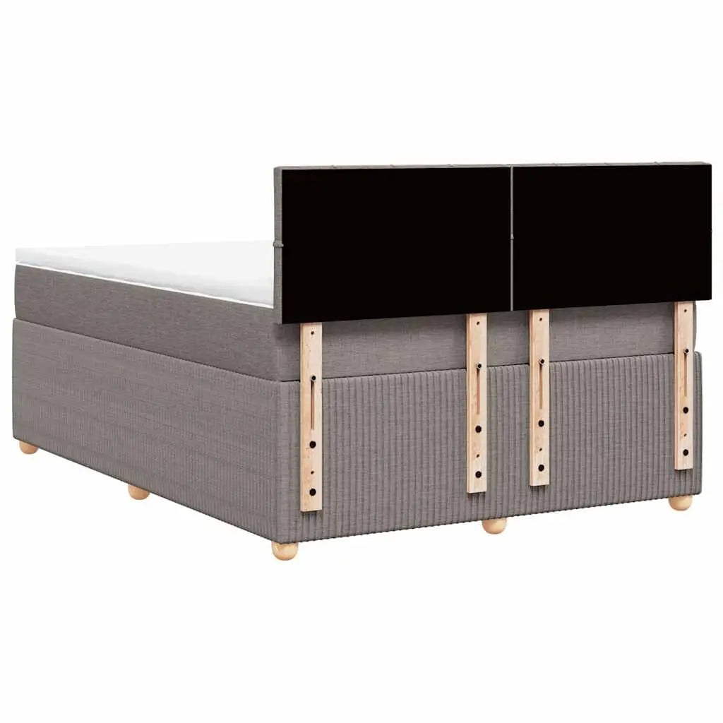 Sommier à lattes de lit avec matelas Taupe 140x190 cm Tissu - XIOS