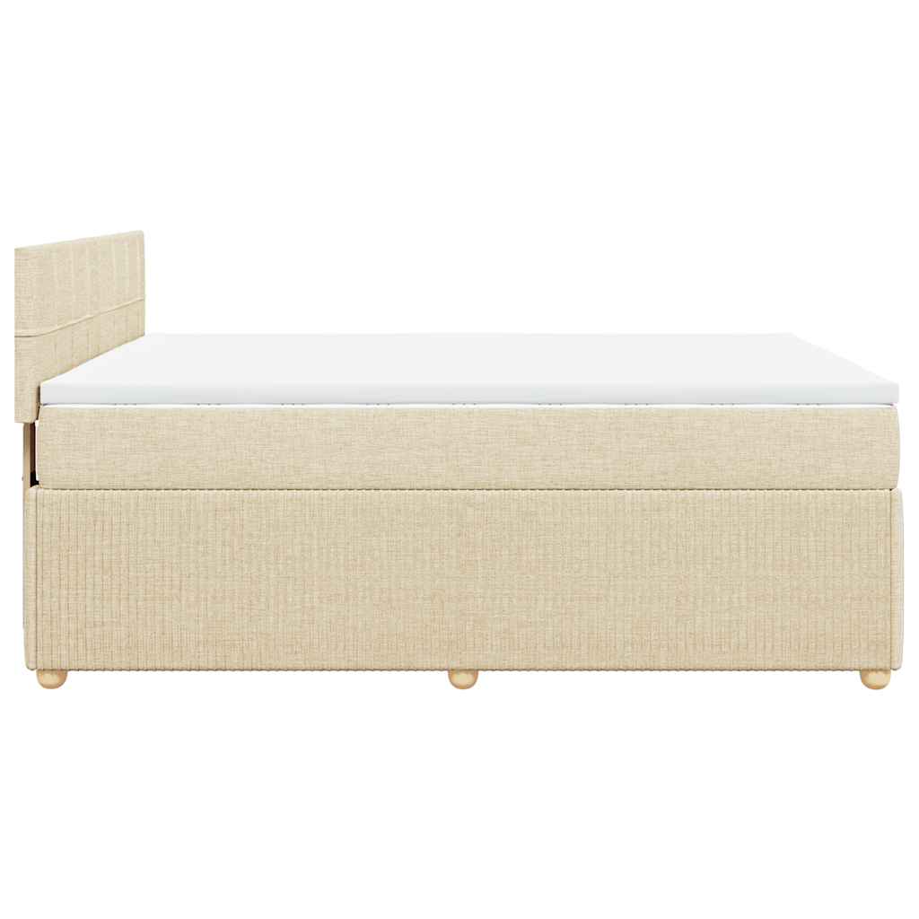 Sommier à lattes de lit avec matelas Crème 140x190 cm Tissu - XIOS
