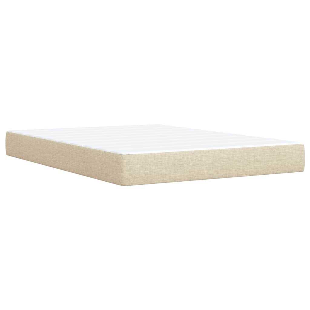 Sommier à lattes de lit avec matelas Crème 140x190 cm Tissu - XIOS