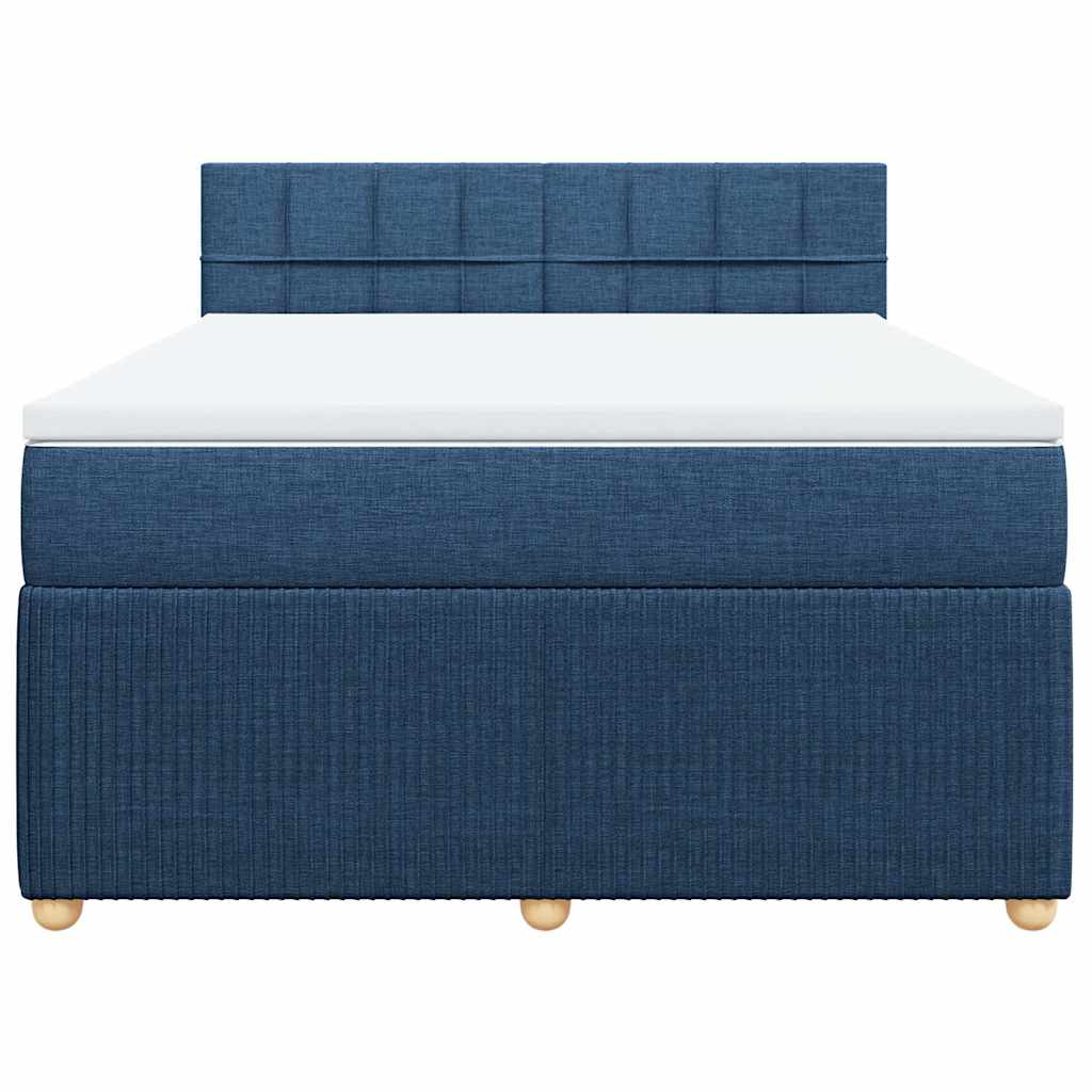 Sommier à lattes de lit avec matelas Bleu 140x190 cm Tissu - XIOS