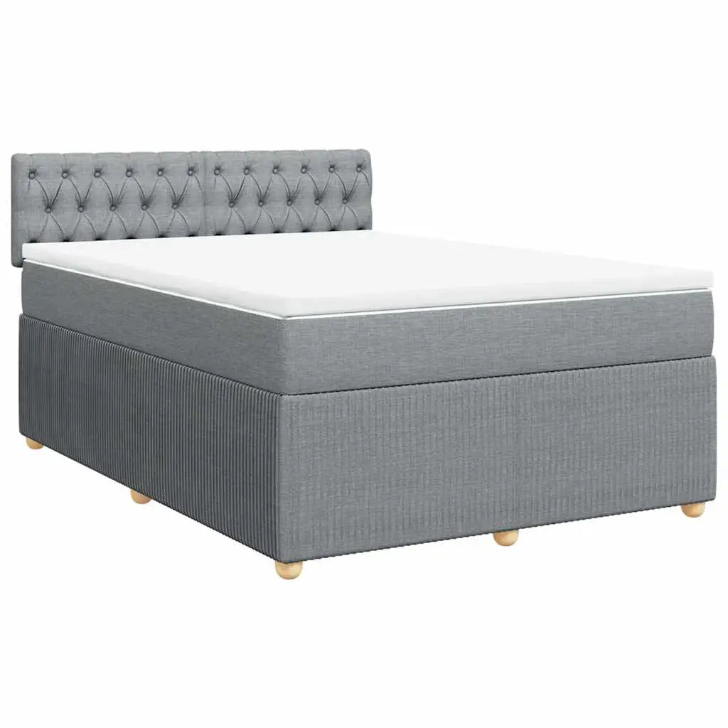 Sommier à lattes de lit avec matelas Gris clair 140x190cm Tissu - XIOS