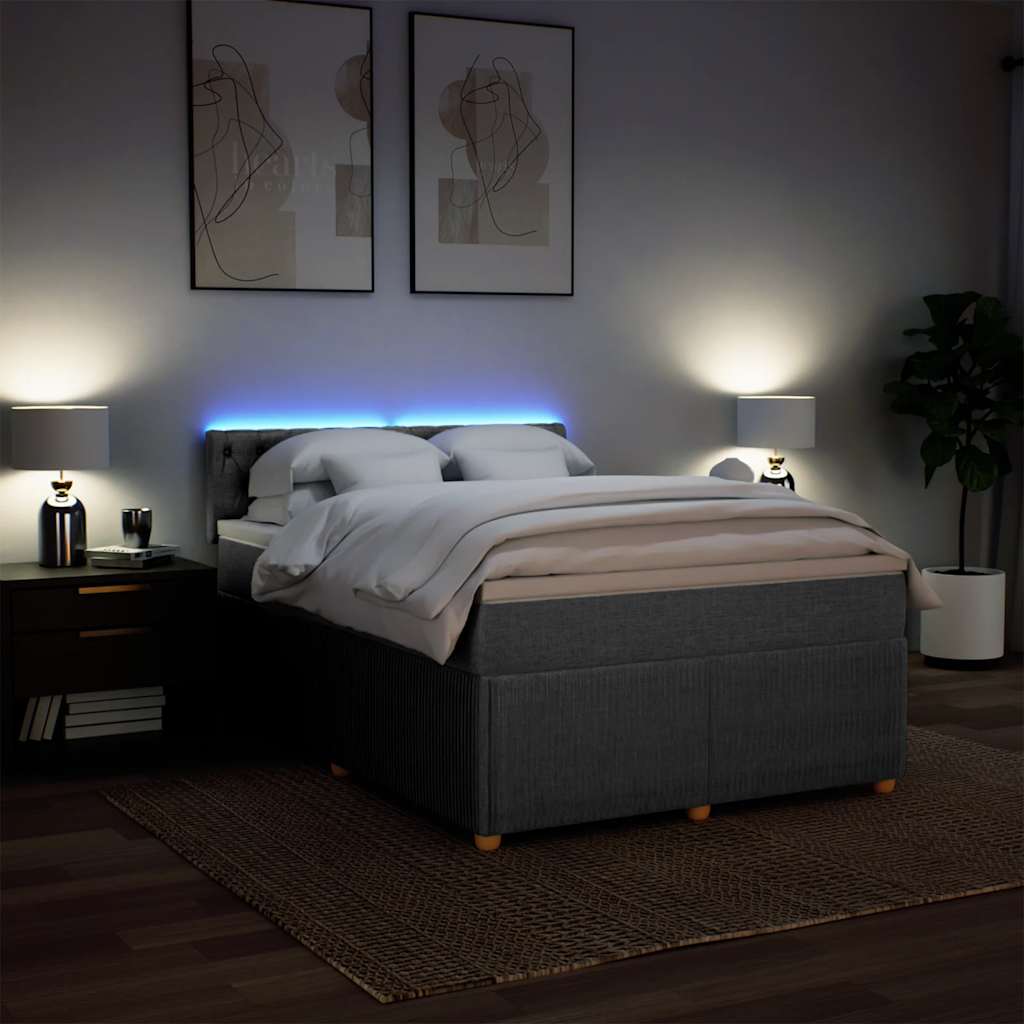 Sommier à lattes de lit avec matelas Gris clair 140x190cm Tissu - XIOS