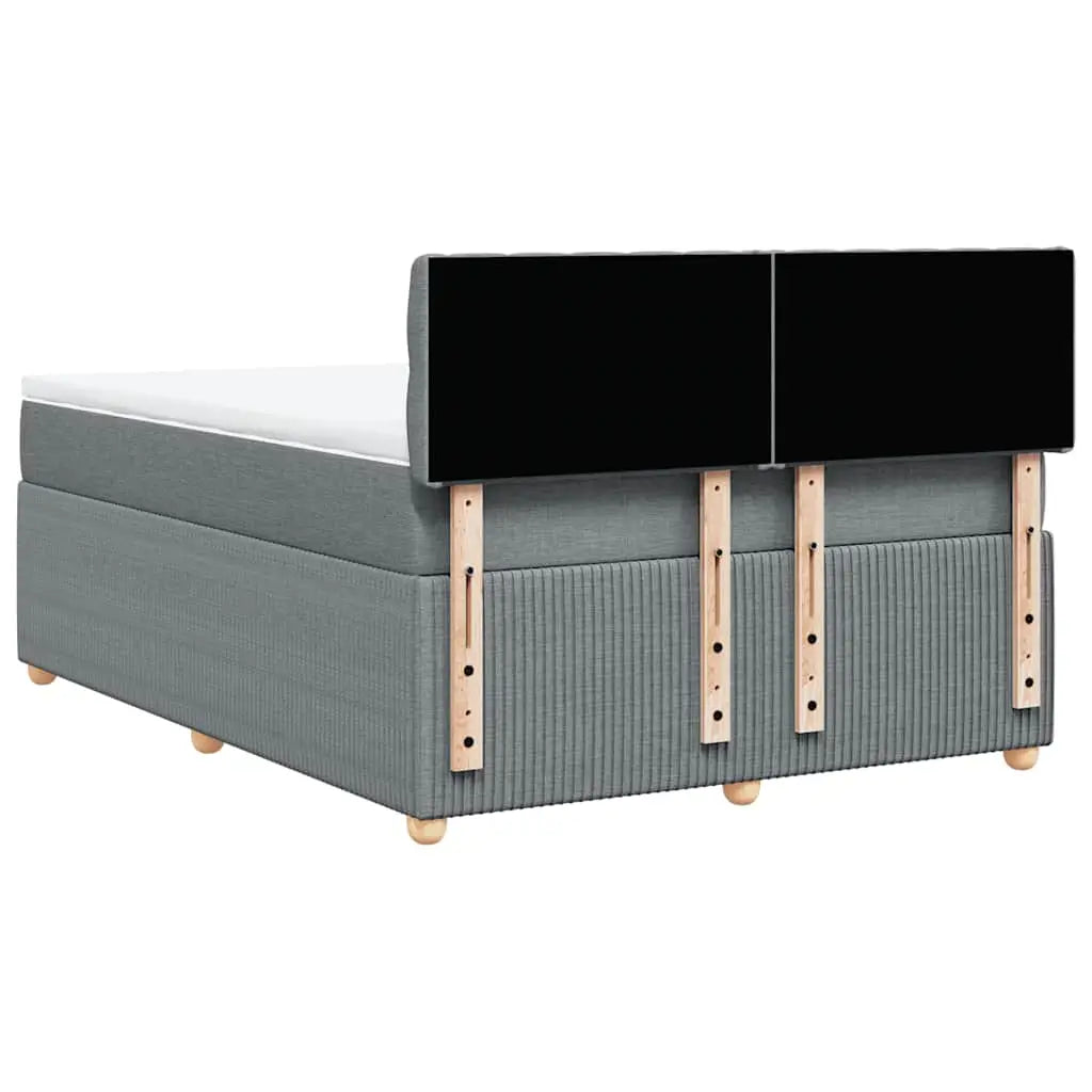 Sommier à lattes de lit avec matelas Gris clair 140x190cm Tissu - XIOS