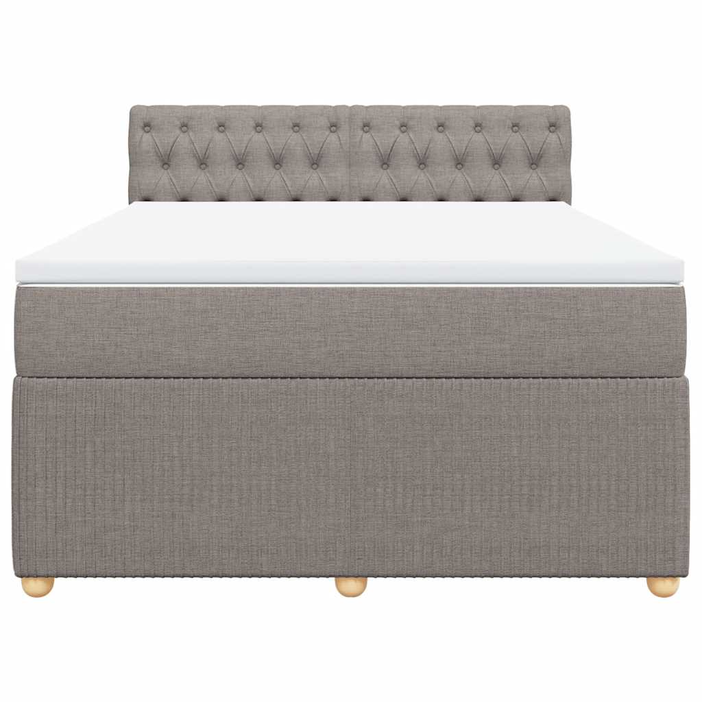 Sommier à lattes de lit avec matelas Taupe 140x190 cm Tissu