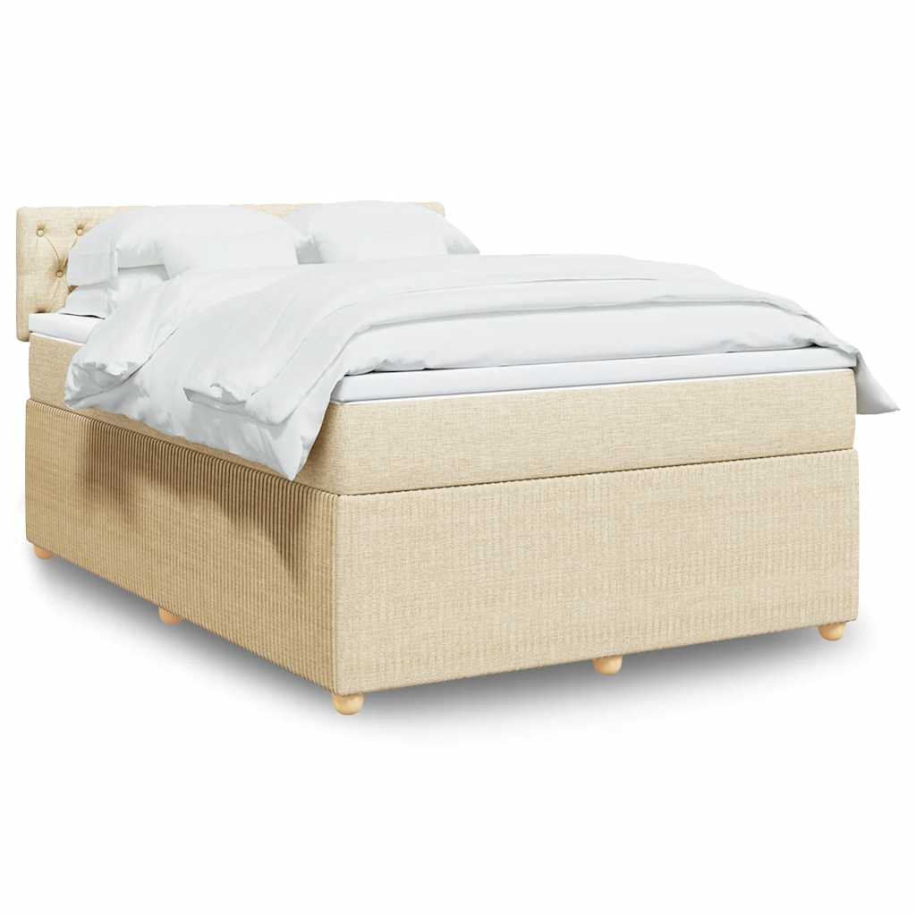 Sommier à lattes de lit avec matelas Crème 140x190 cm Tissu - XIOS