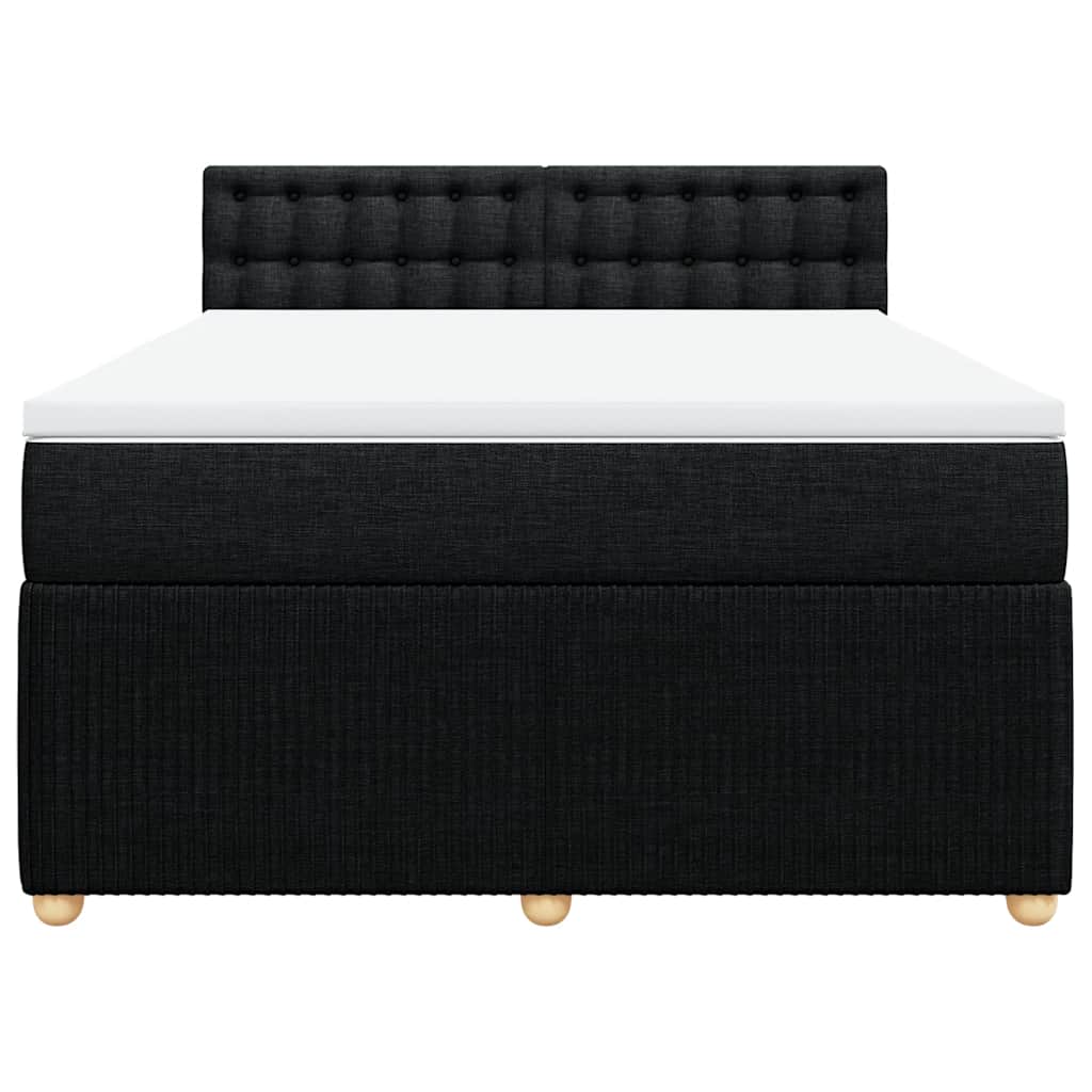 Sommier à lattes de lit avec matelas Noir 140x190 cm Tissu - XIOS