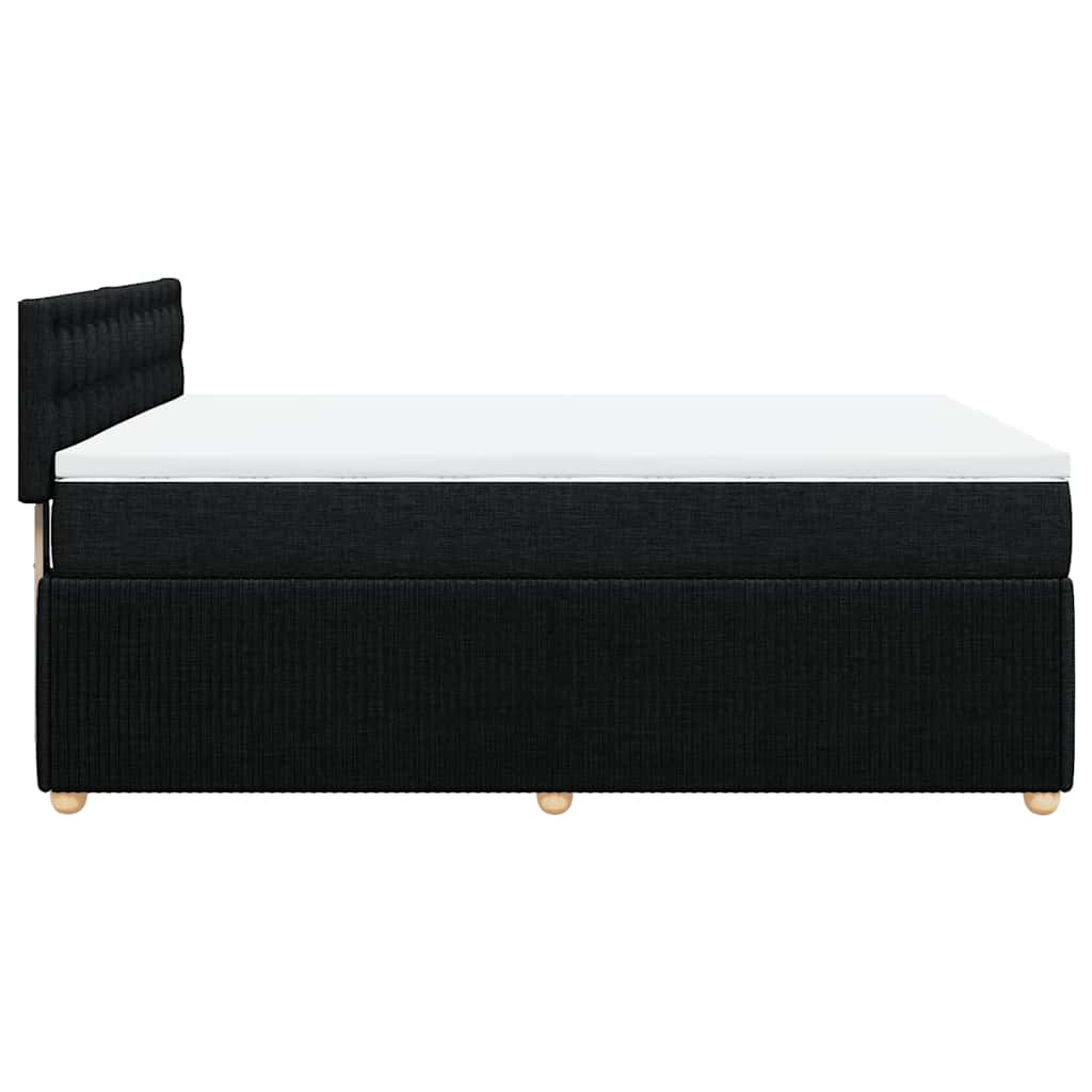 Sommier à lattes de lit avec matelas Noir 140x190 cm Tissu - XIOS