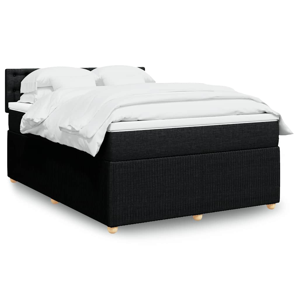 Sommier à lattes de lit avec matelas Noir 140x190 cm Tissu - XIOS