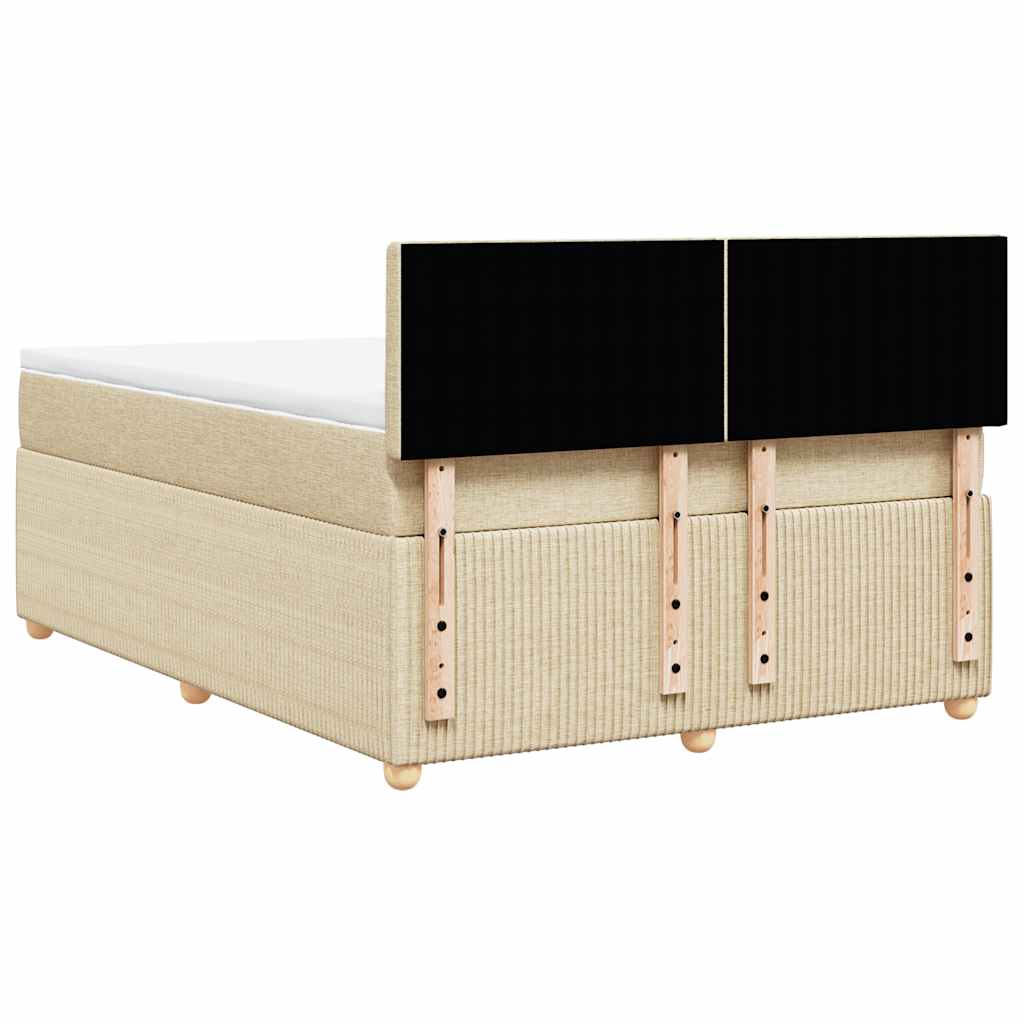 Sommier à lattes de lit avec matelas Crème 140x190 cm Tissu - XIOS