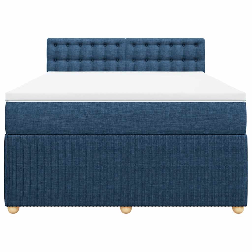 Sommier à lattes de lit avec matelas Bleu 140x190 cm Tissu - XIOS
