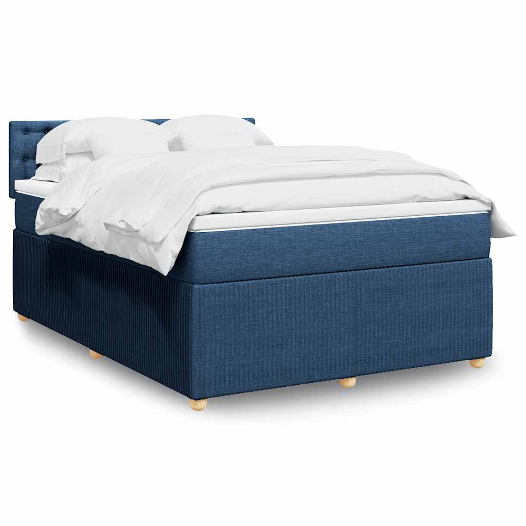 Sommier à lattes de lit avec matelas Bleu 140x190 cm Tissu - XIOS