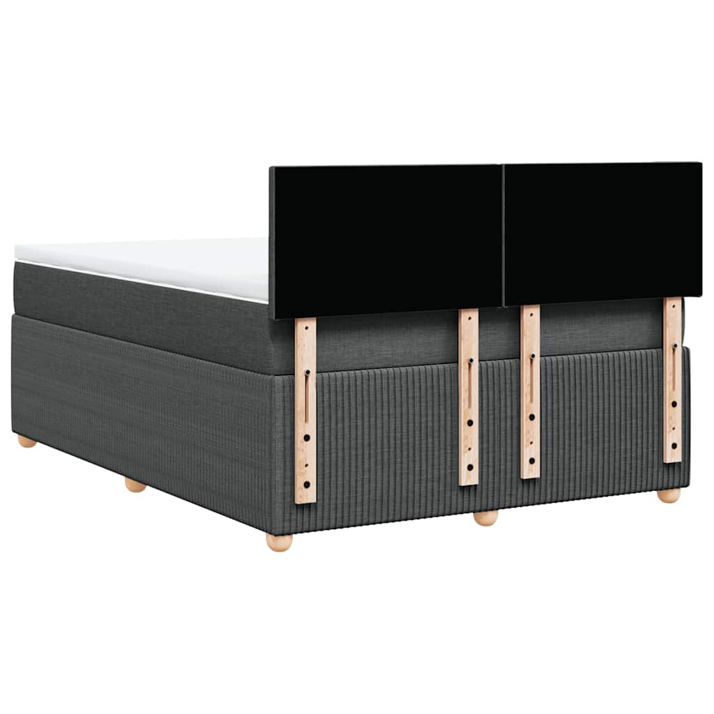 Sommier à lattes de lit avec matelas Gris foncé 140x200cm Tissu - XIOS