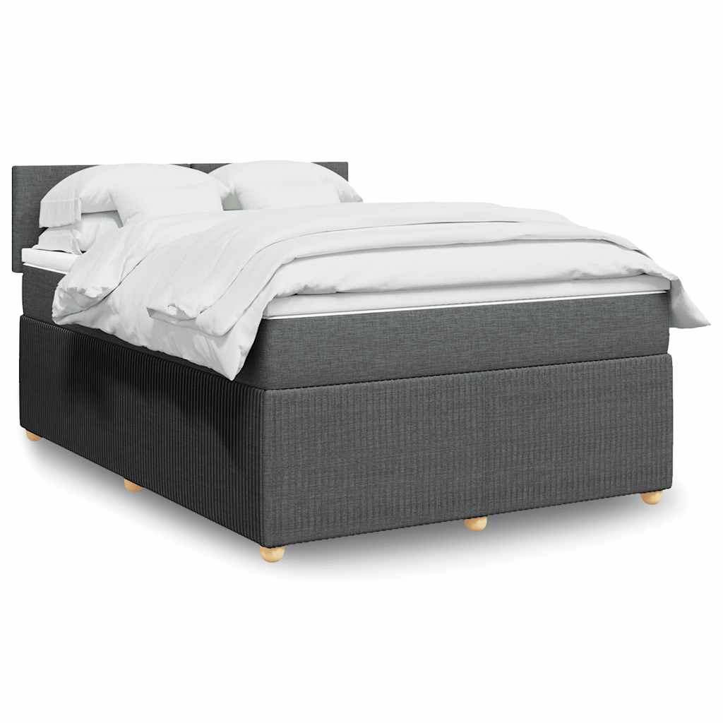 Sommier à lattes de lit avec matelas Gris foncé 140x200cm Tissu - XIOS