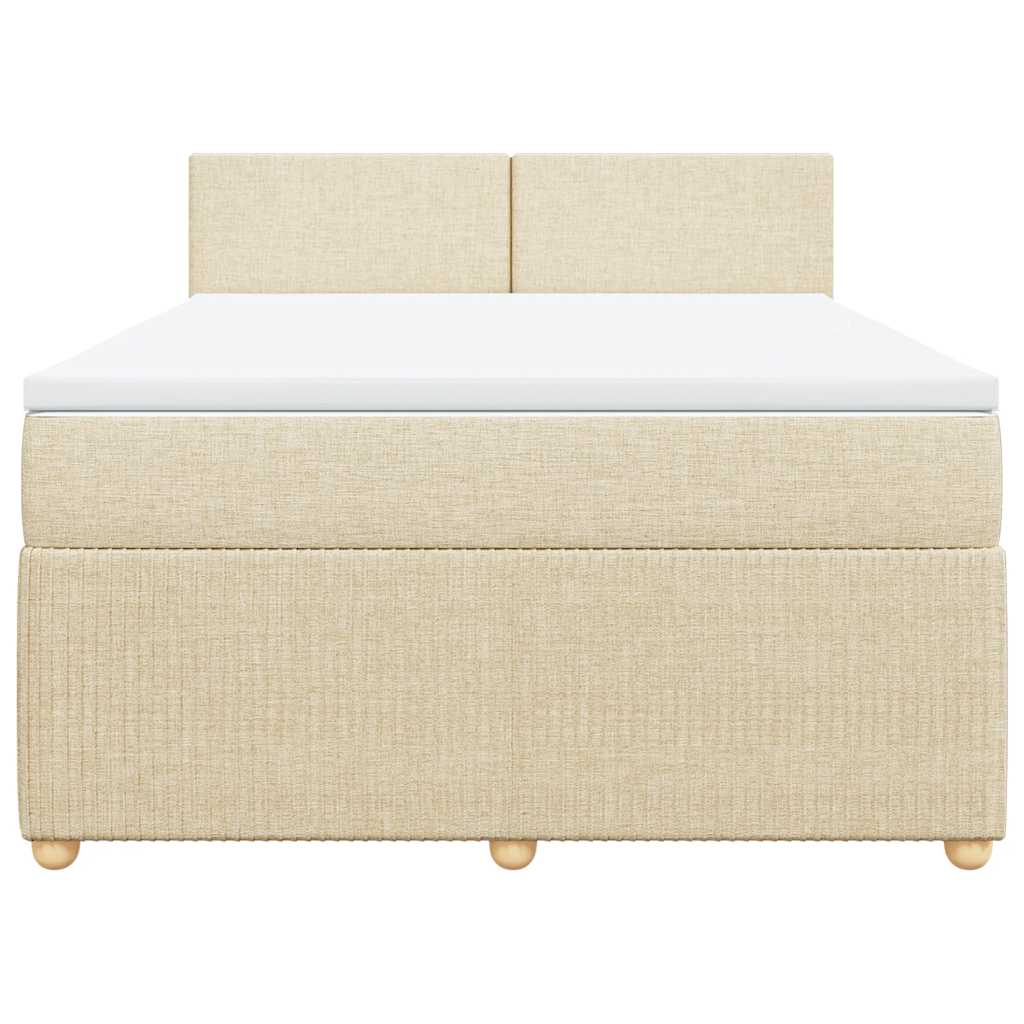 Sommier à lattes de lit avec matelas Crème 140x200 cm Tissu - XIOS