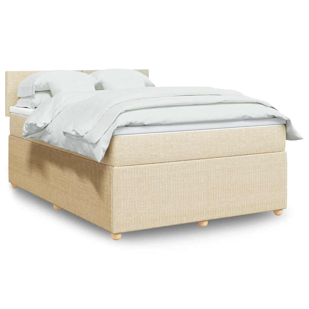 Sommier à lattes de lit avec matelas Crème 140x200 cm Tissu - XIOS