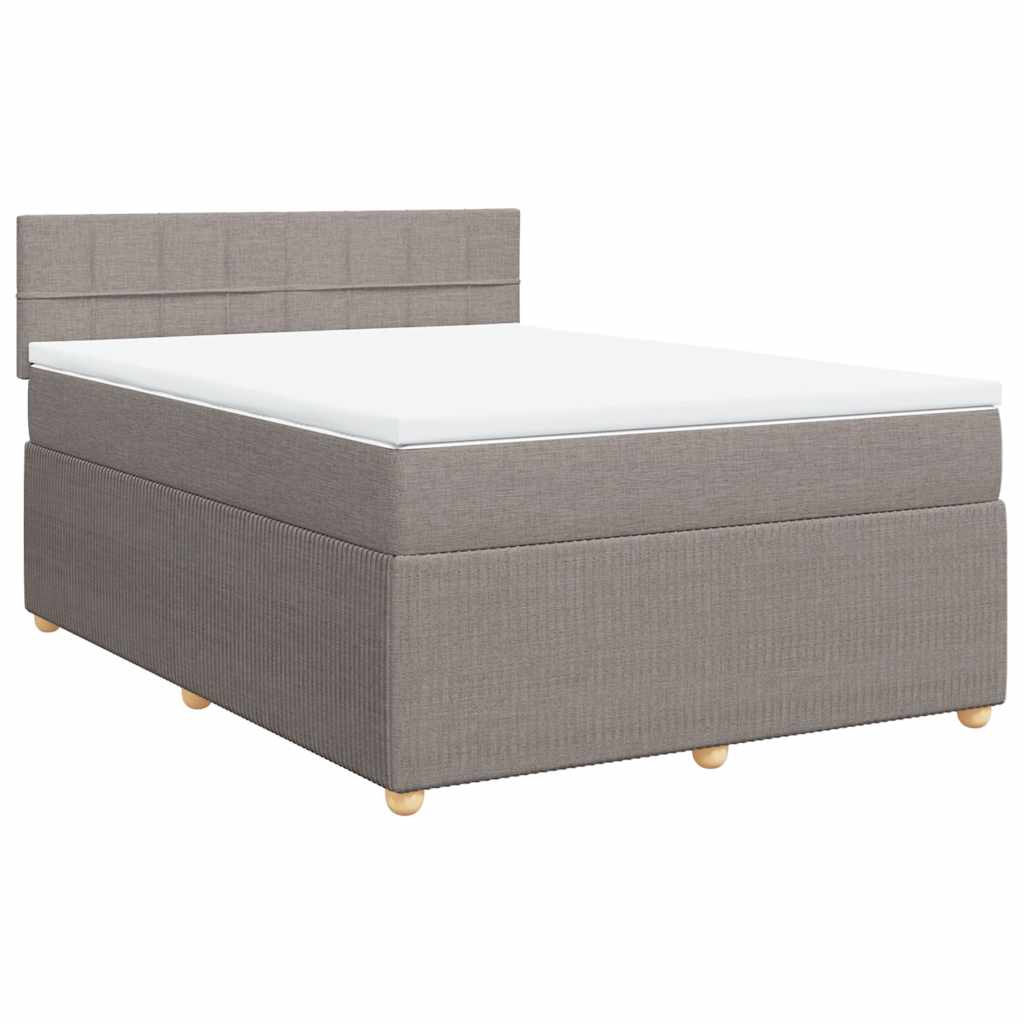 Sommier à lattes de lit avec matelas Taupe 140x200 cm Tissu - XIOS