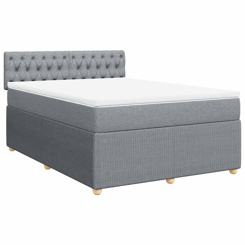 Sommier à lattes de lit avec matelas Gris clair 140x200cm Tissu - XIOS