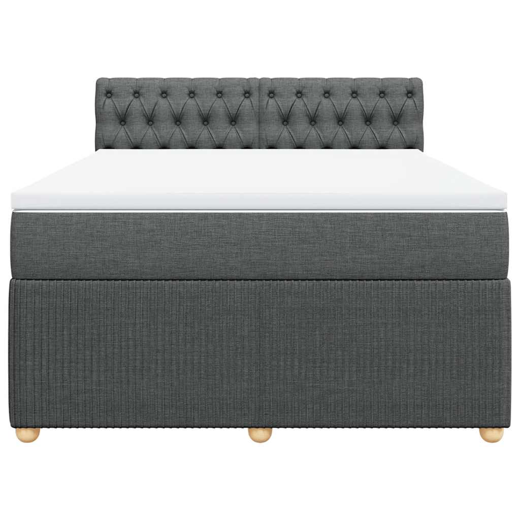 Sommier à lattes de lit avec matelas Gris foncé 140x200cm Tissu - XIOS