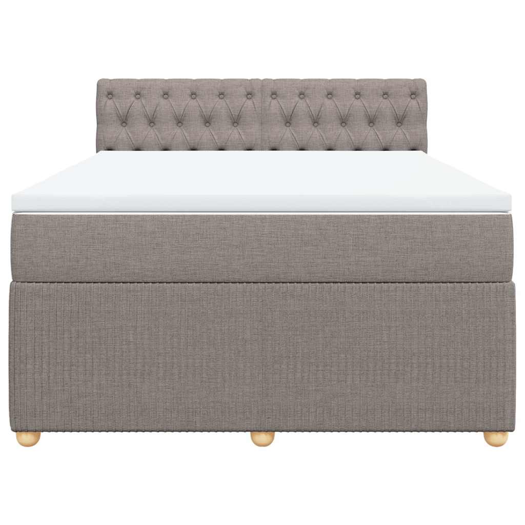 Sommier à lattes de lit avec matelas Taupe 140x200 cm Tissu - XIOS