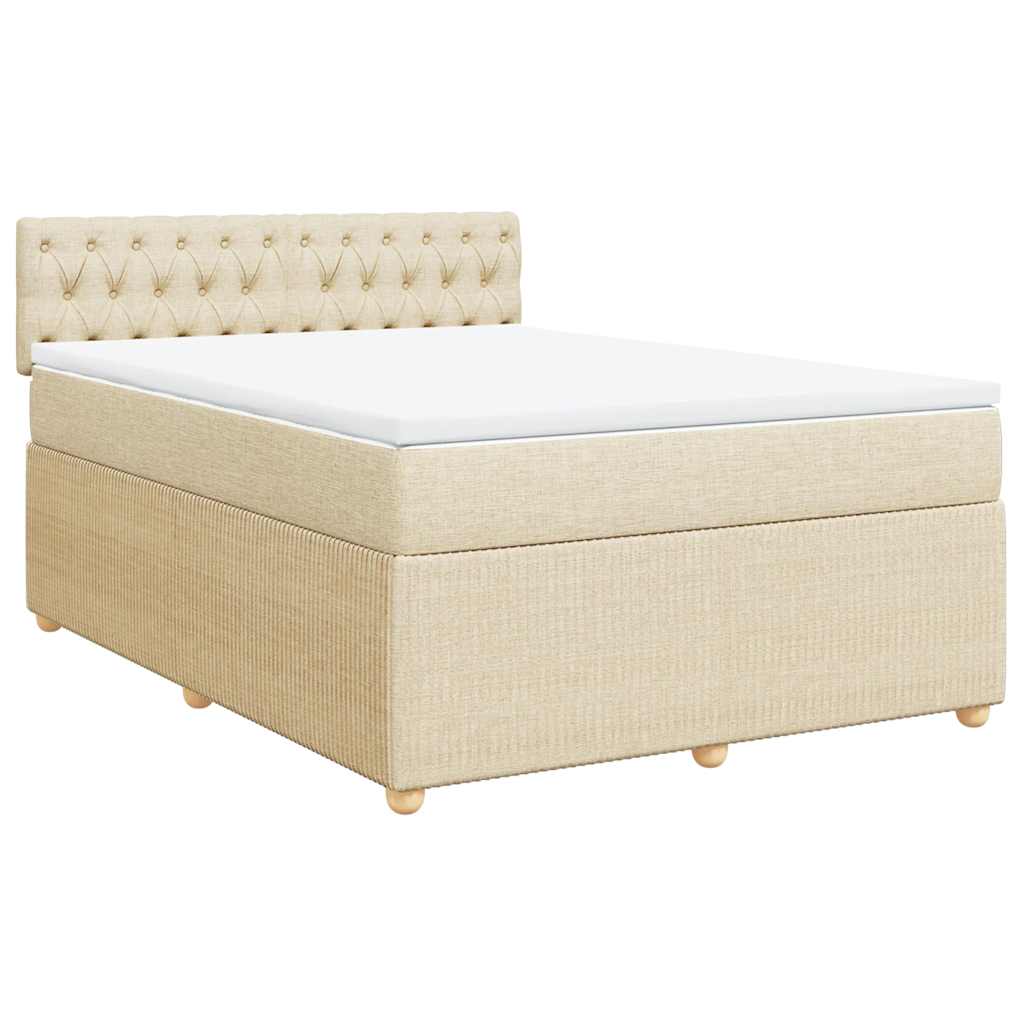 Sommier à lattes de lit avec matelas Crème 140x200 cm Tissu - XIOS