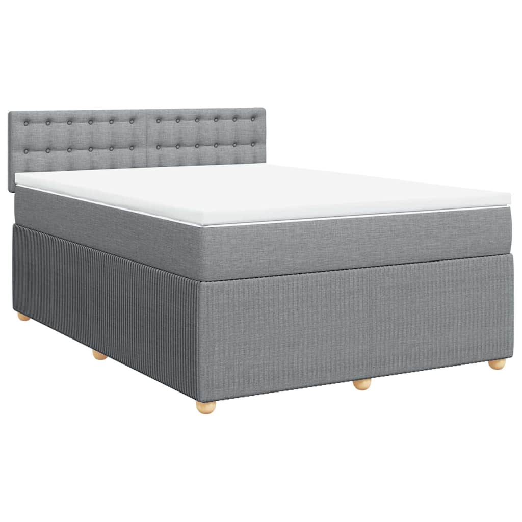 Sommier à lattes de lit avec matelas Gris clair 140x200cm Tissu - XIOS
