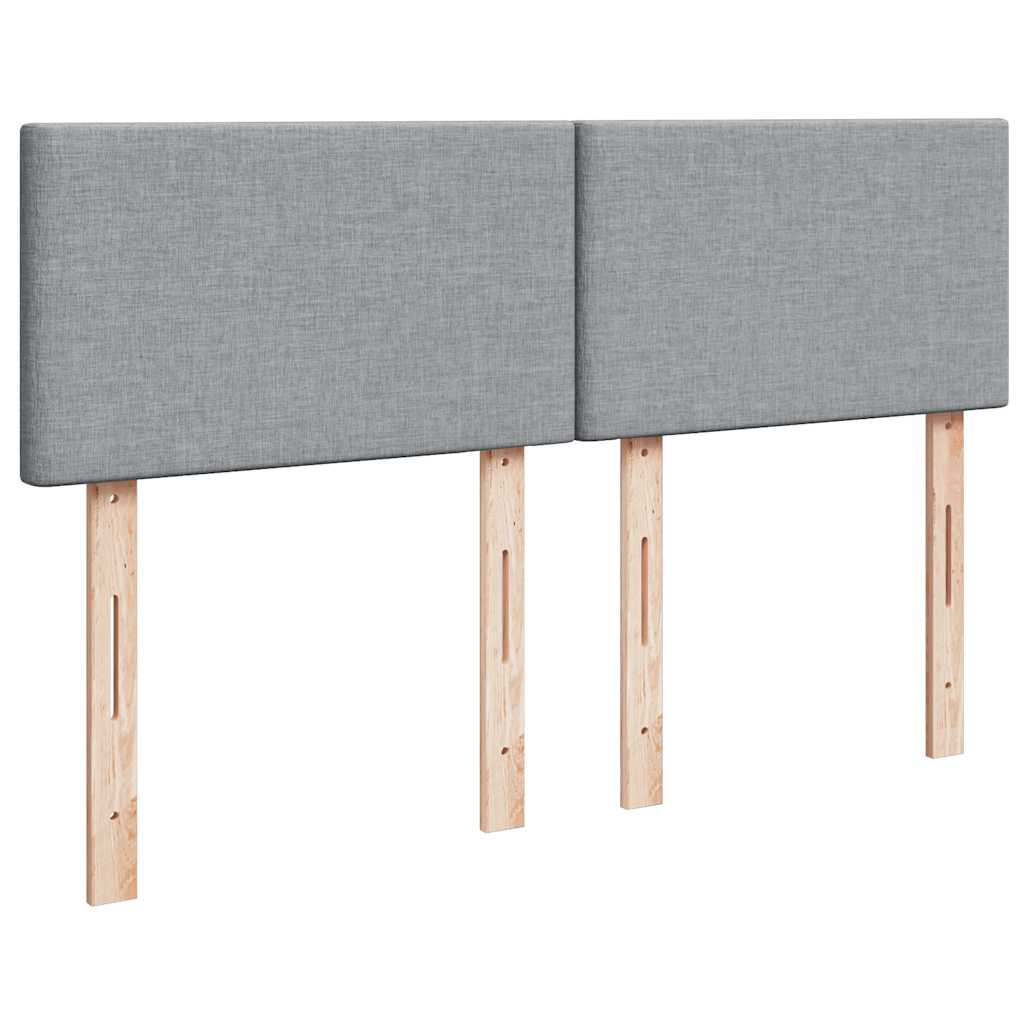 Sommier à lattes de lit avec matelas Gris clair 160x200cm Tissu