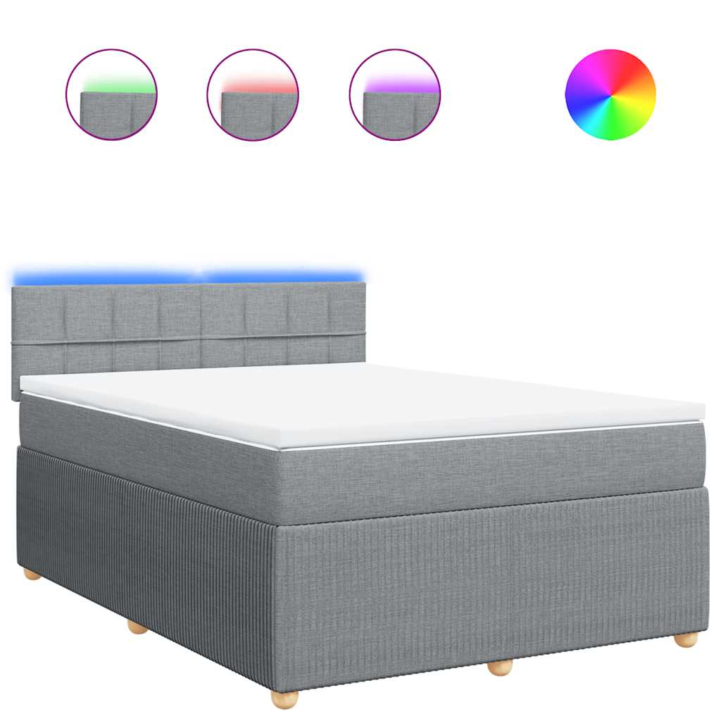 Sommier à lattes de lit avec matelas Gris clair 160x200cm Tissu - XIOS