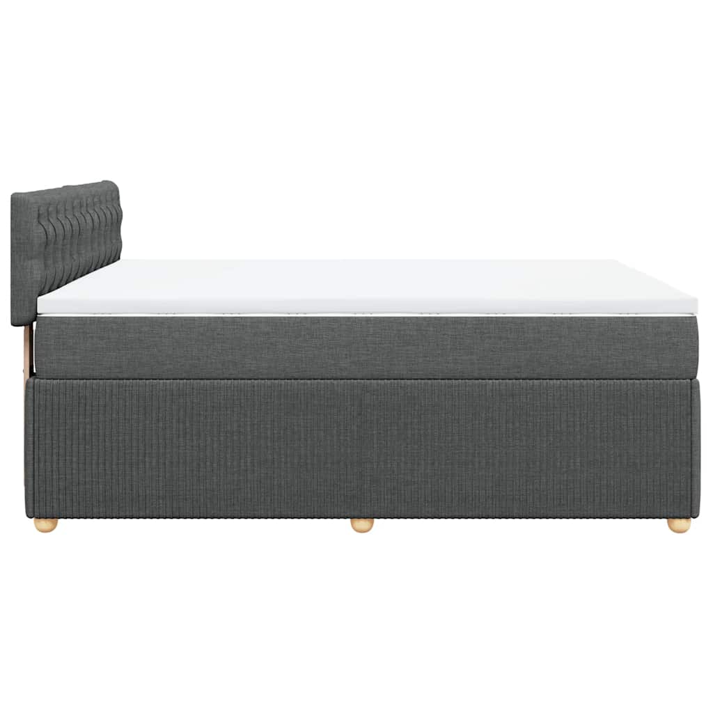 Sommier à lattes de lit avec matelas Gris foncé 160x200cm Tissu - XIOS