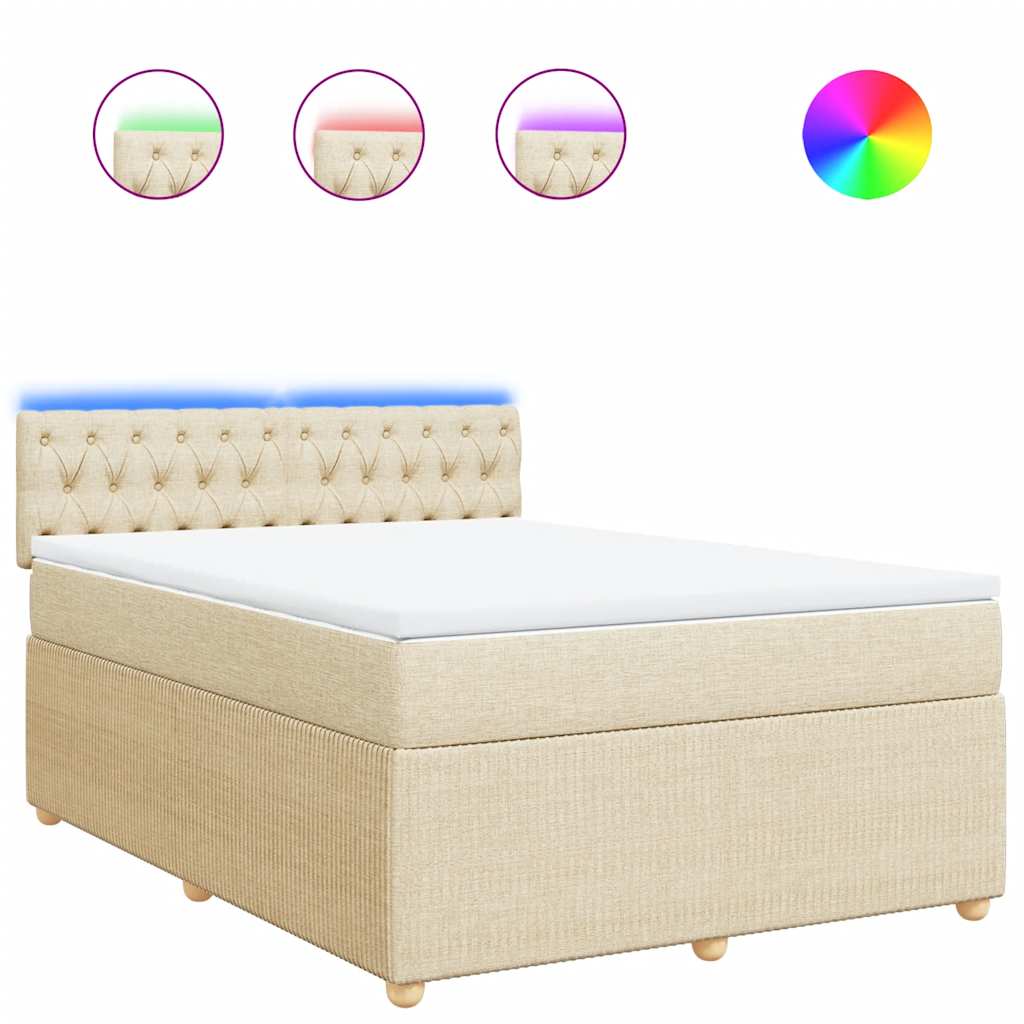 Sommier à lattes de lit avec matelas Crème 160x200 cm Tissu - XIOS