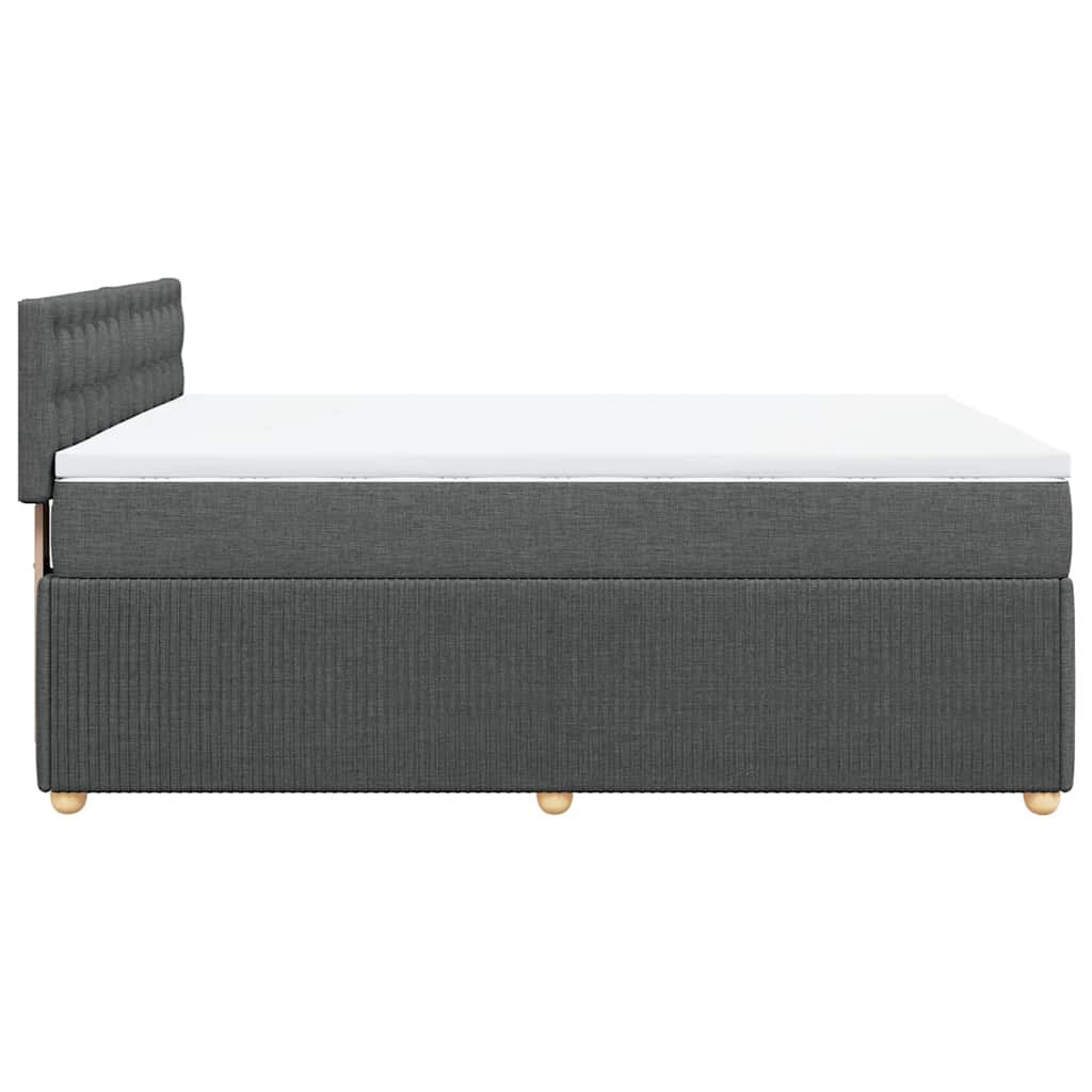 Sommier à lattes de lit avec matelas Gris foncé 160x200cm Tissu - XIOS