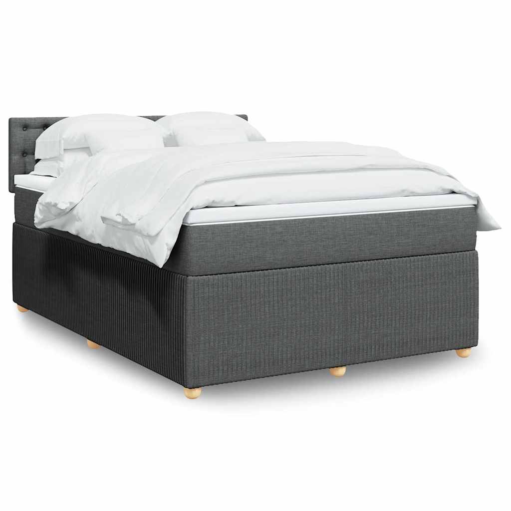 Sommier à lattes de lit avec matelas Gris foncé 160x200cm Tissu - XIOS