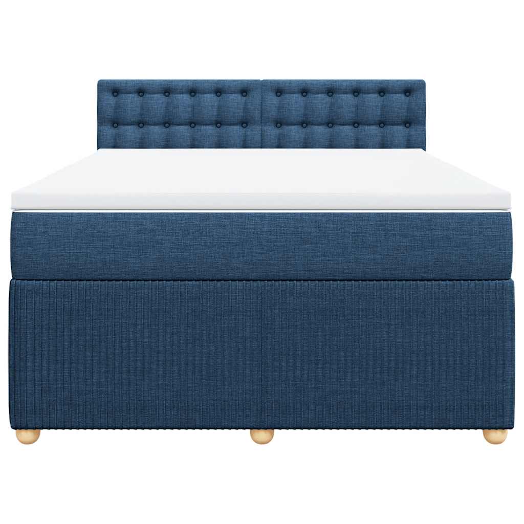 Sommier à lattes de lit avec matelas Bleu 160x200 cm Tissu - XIOS