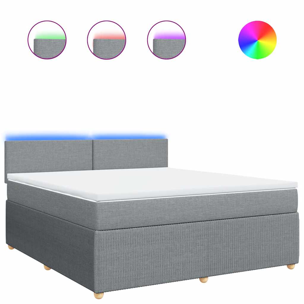Sommier à lattes de lit avec matelas Gris clair 180x200cm Tissu - XIOS