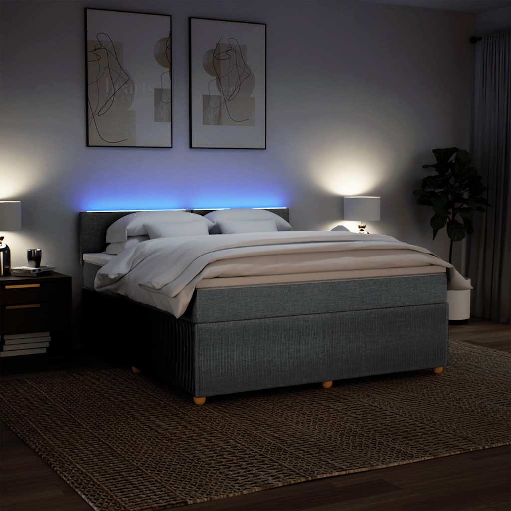 Sommier à lattes de lit avec matelas Gris clair 180x200cm Tissu - XIOS