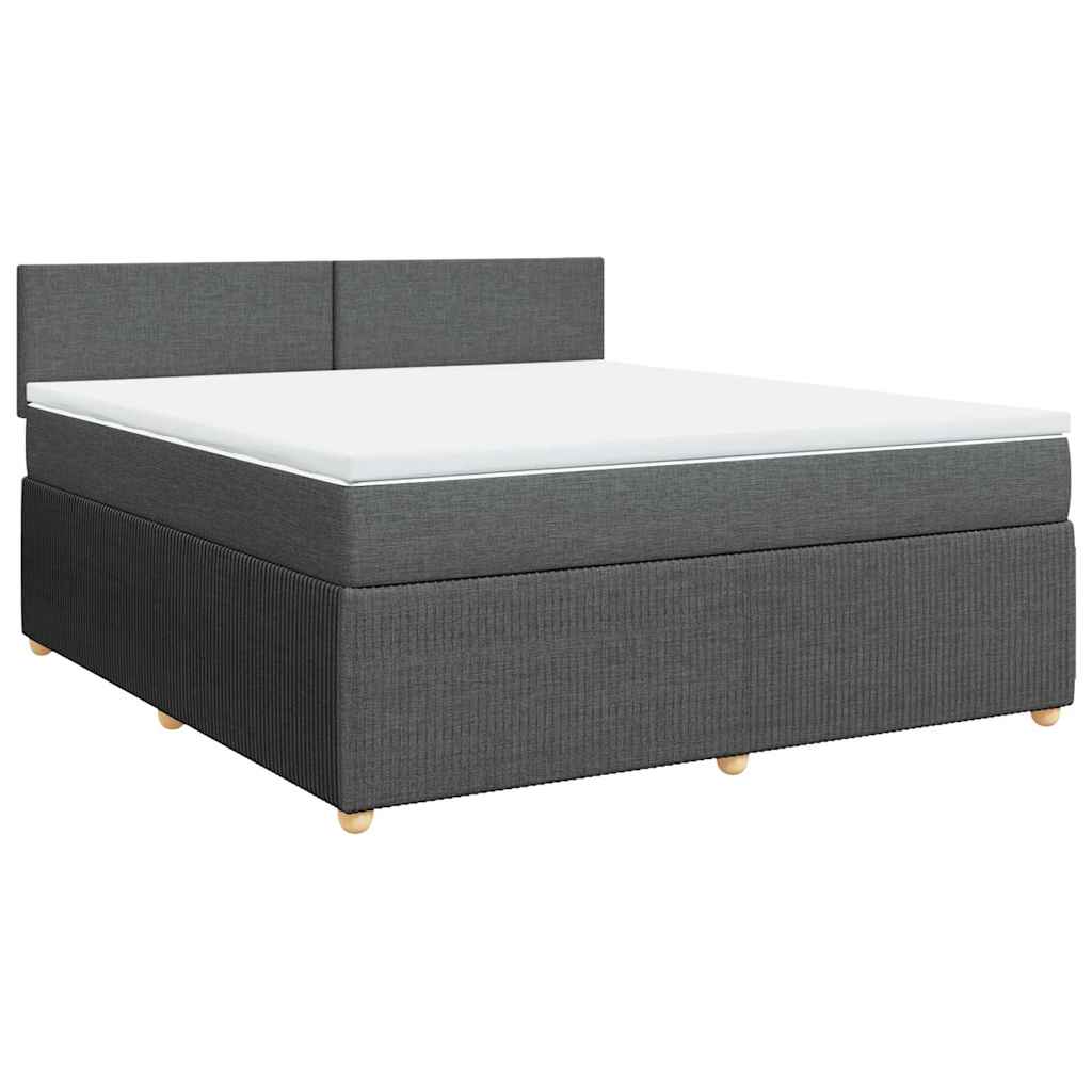 Sommier à lattes de lit avec matelas Gris foncé 180x200cm Tissu - XIOS