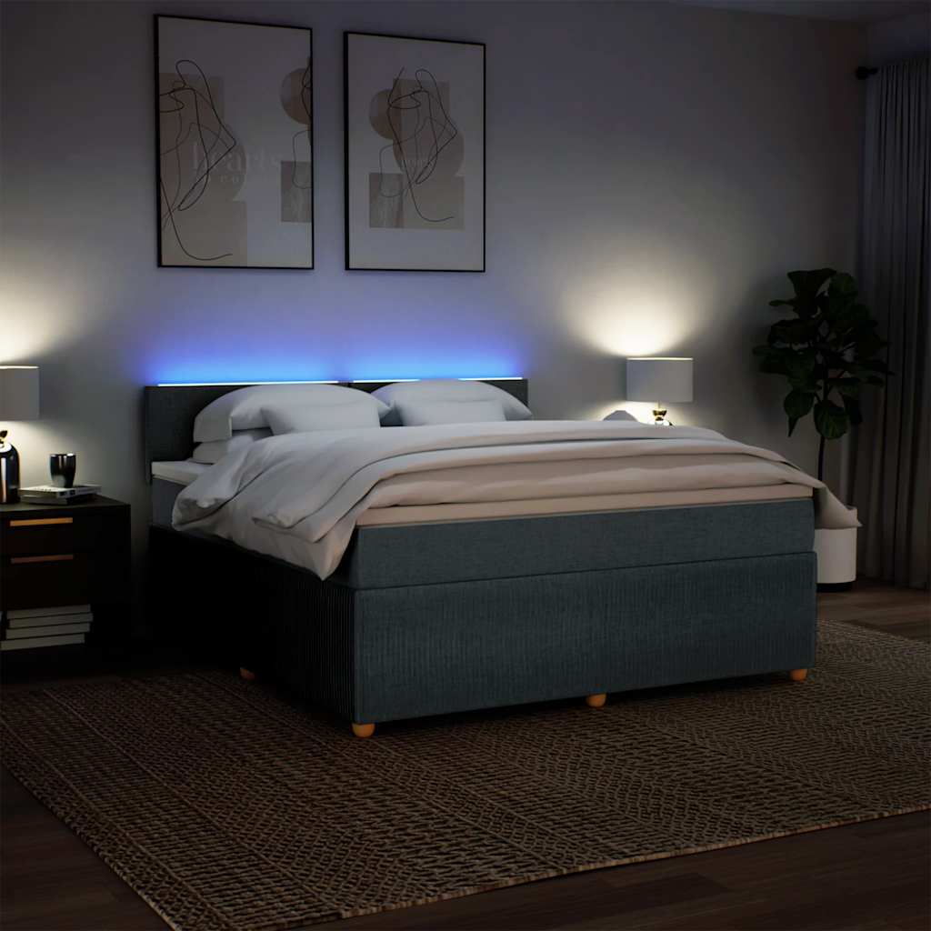Sommier à lattes de lit avec matelas Gris foncé 180x200cm Tissu - XIOS