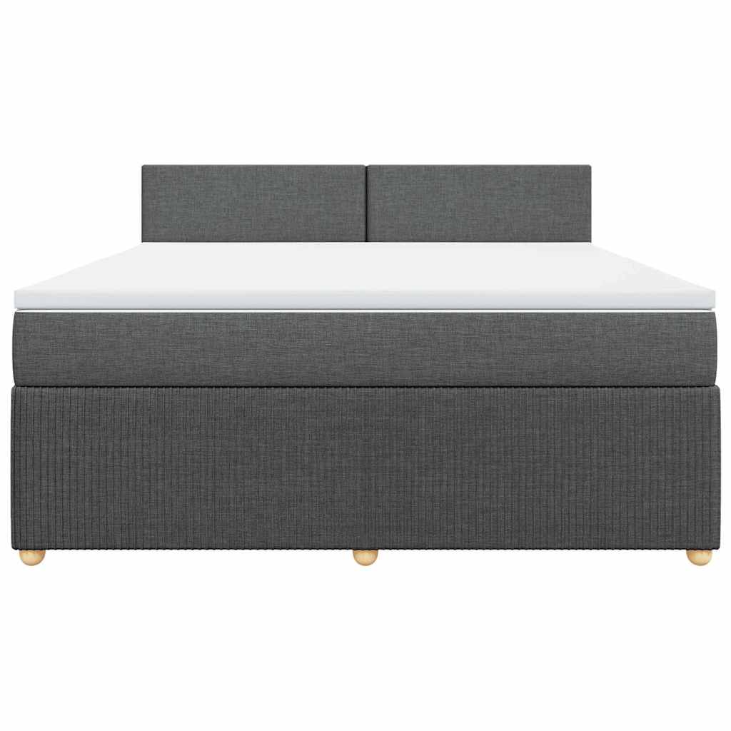 Sommier à lattes de lit avec matelas Gris foncé 180x200cm Tissu - XIOS