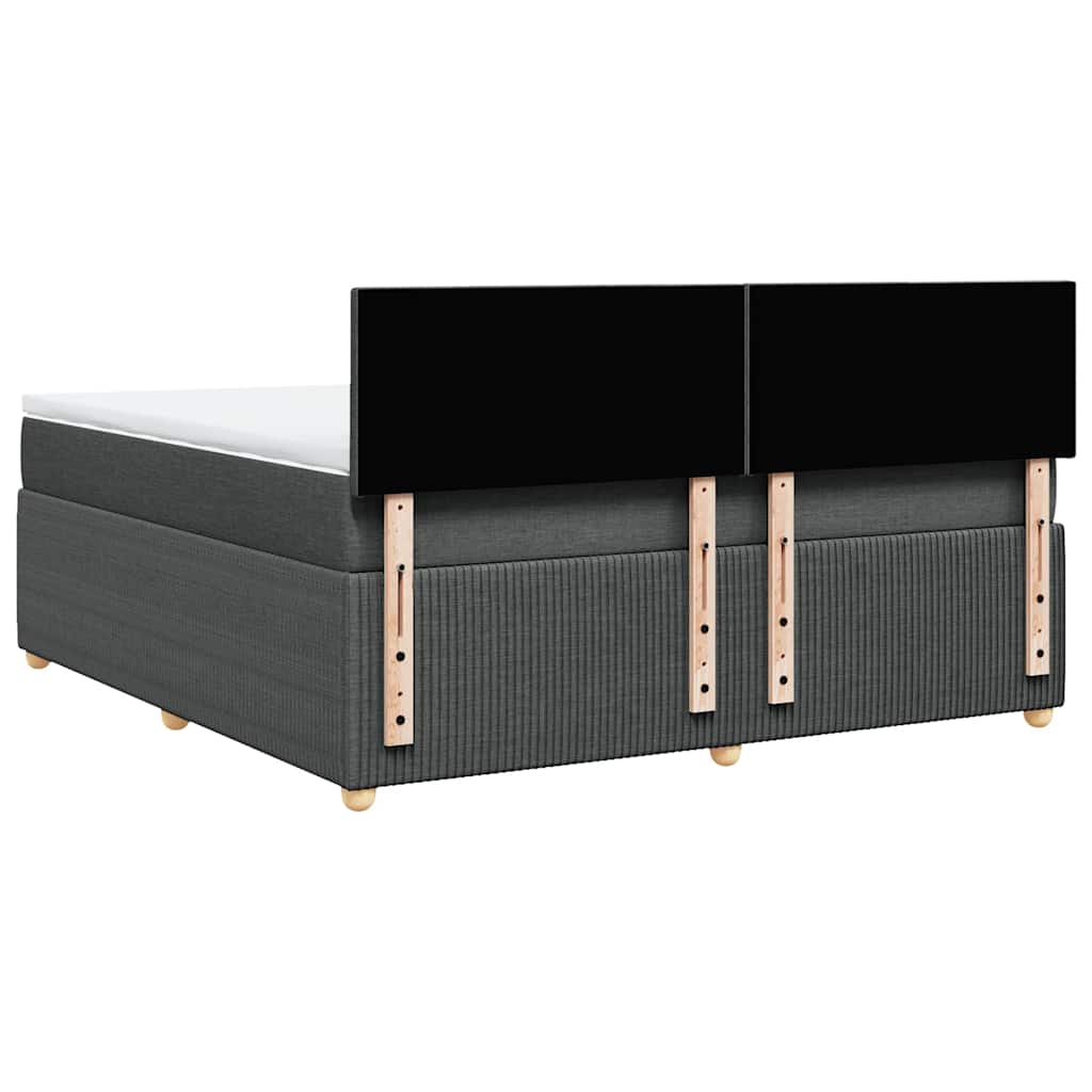 Sommier à lattes de lit avec matelas Gris foncé 180x200cm Tissu - XIOS