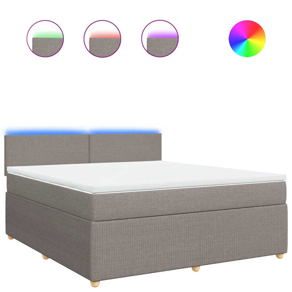 Sommier à lattes de lit avec matelas Taupe 180x200 cm Tissu - XIOS